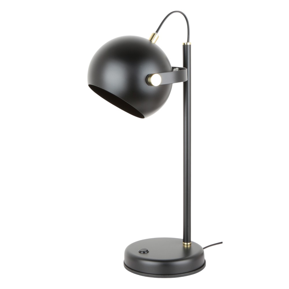 Lámpara de escritorio E27 Norris negra/brass 44cm