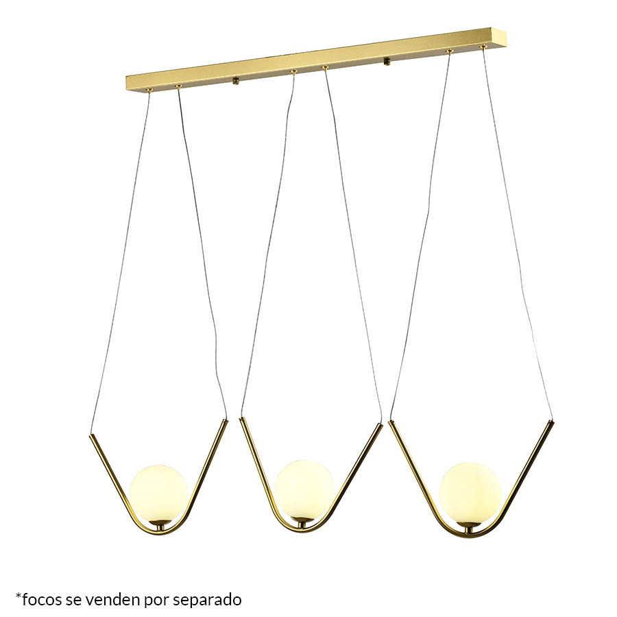 Lámpara colgante 3xG9 Myah gold tulipas blancas