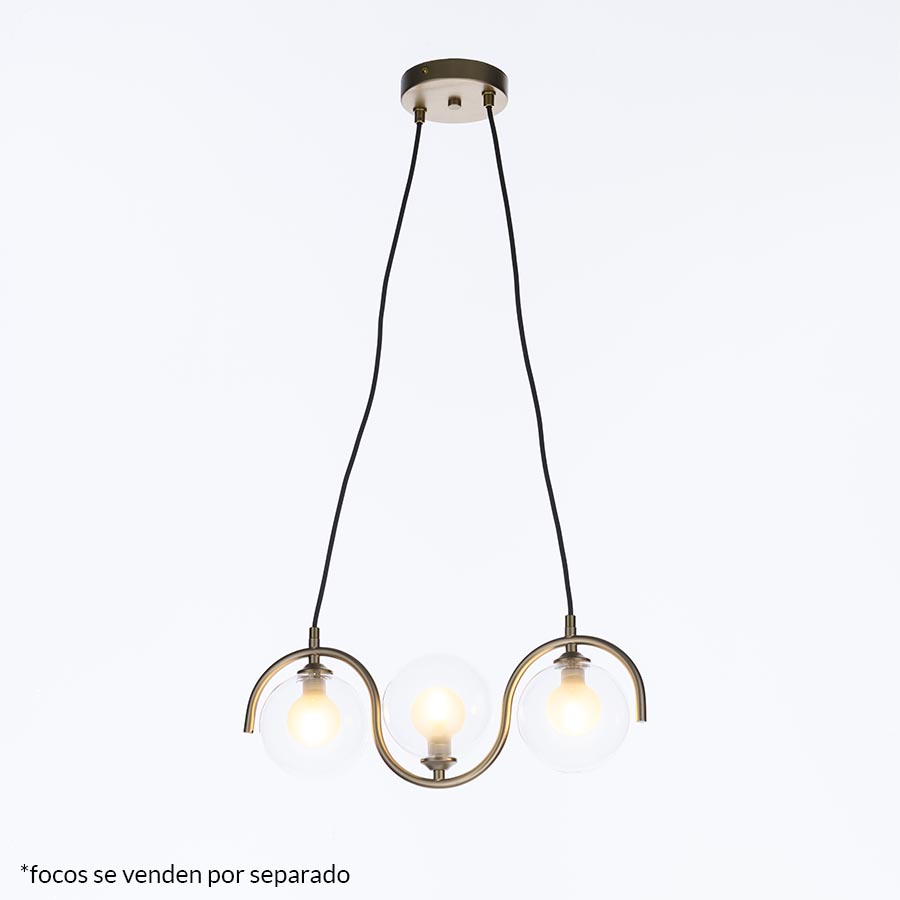 Lámpara colgante 3xG9 Moscow gold tulipas clear