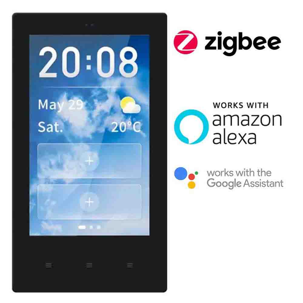 Controlador empotrable negro pantalla touch Zigbee