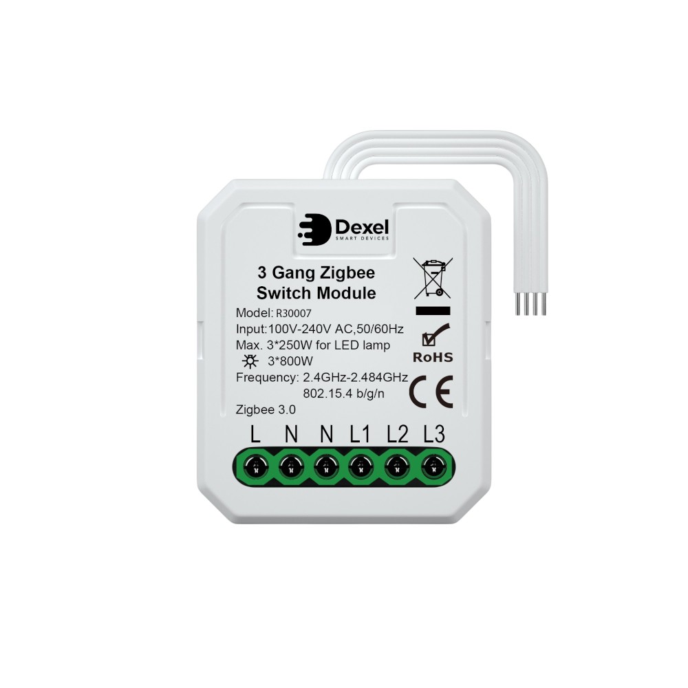 Módulo remoto Zigbee 3 canales ON/OFF Dexel Pro