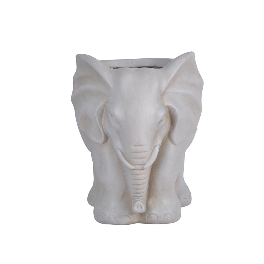 Portamaceta Elefante fibra mineral beige 27x26cm
