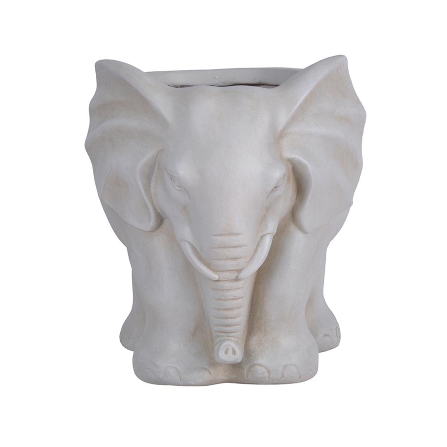 Portamaceta Elefante fibra mineral beige 39x35cm