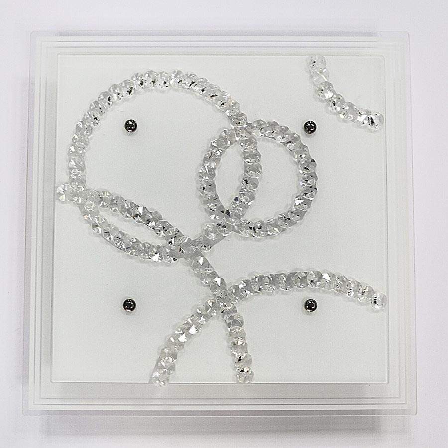 Plafón cuadrado 24cm Cristales para módulo led