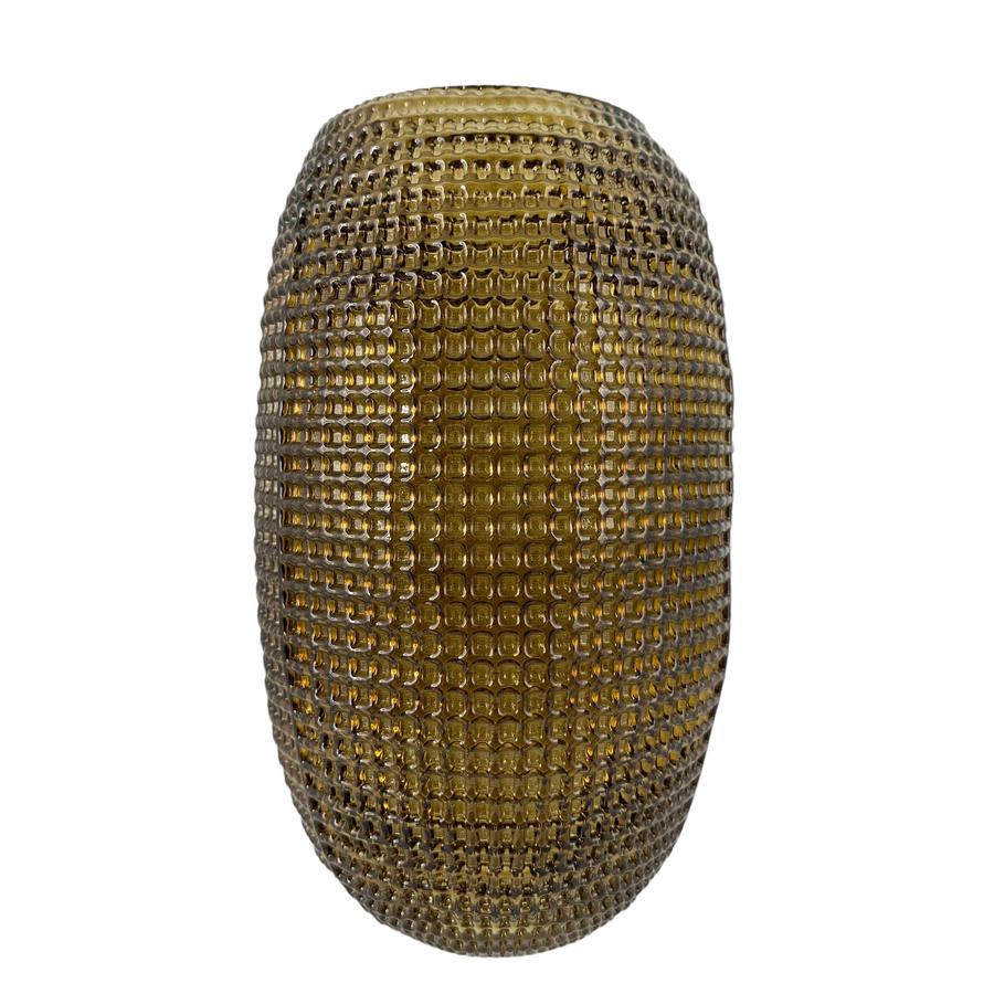 Florero vidrio texturizado ámbar Dragon Egg 20cm