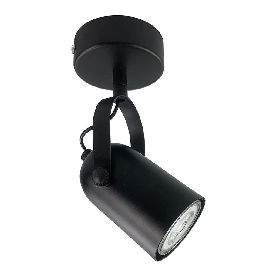 Spot dirigible Hana negro para foco GU10