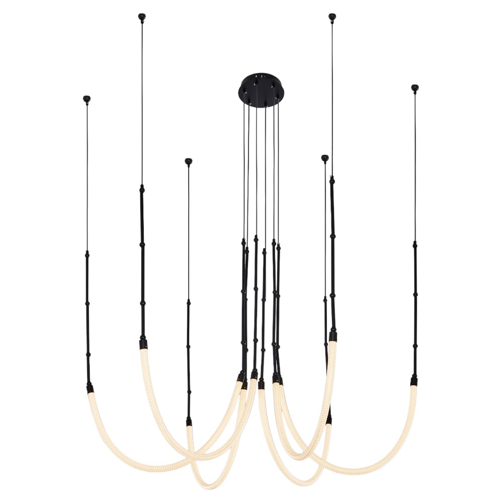 Lámpara led colgante Medusa 160 black con luz cálida
