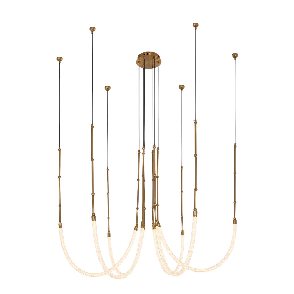 Lámpara LED colgante Medusa 160 gold con luz cálida 72W