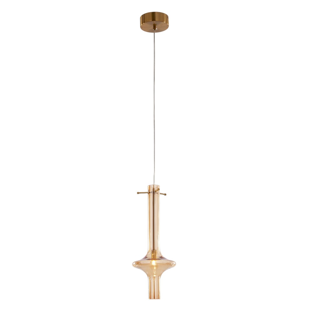 Lámpara colgante G9 Venus de vidrio ámbar