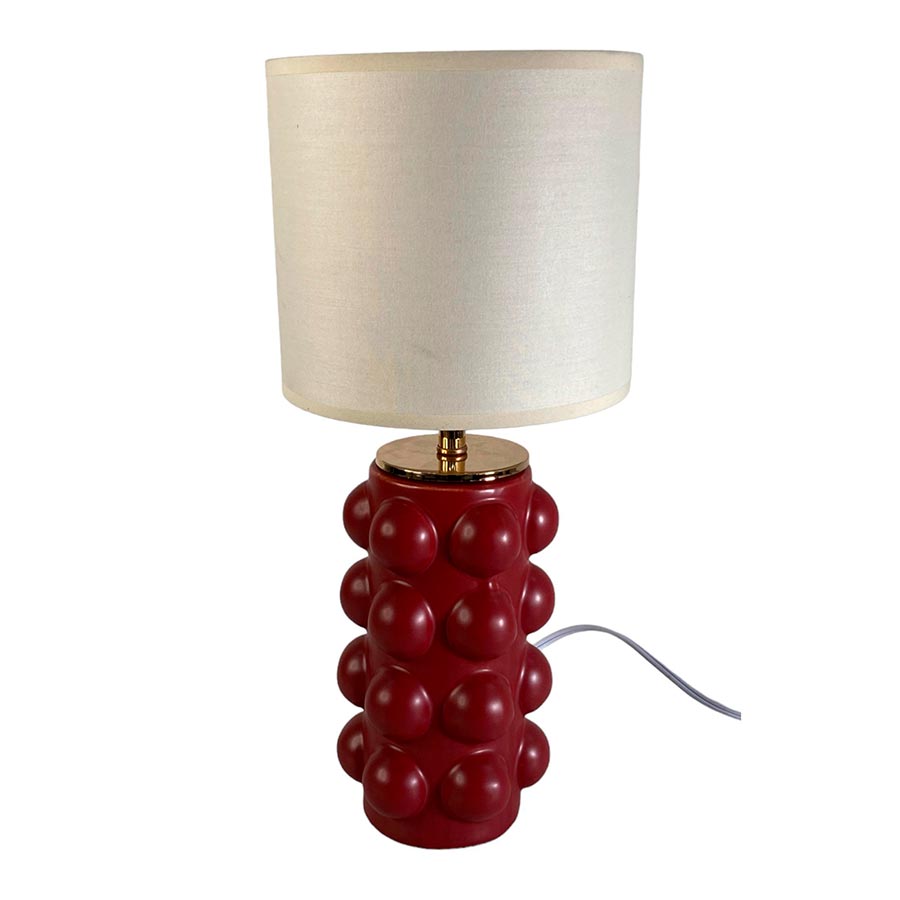 Lámpara de mesa E27 Scarlet base ceramica roja