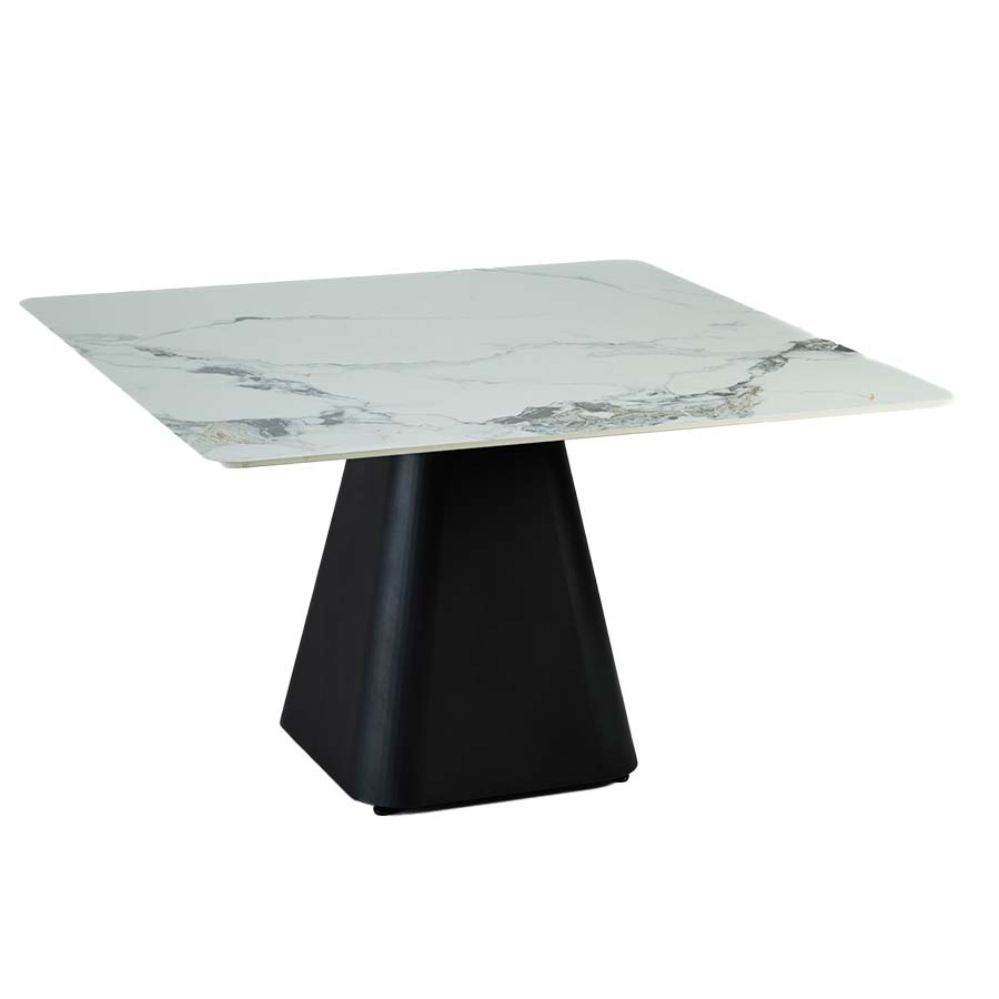 Mesa de comedor cuadrada 130x130 Caesar top tipo marmol
