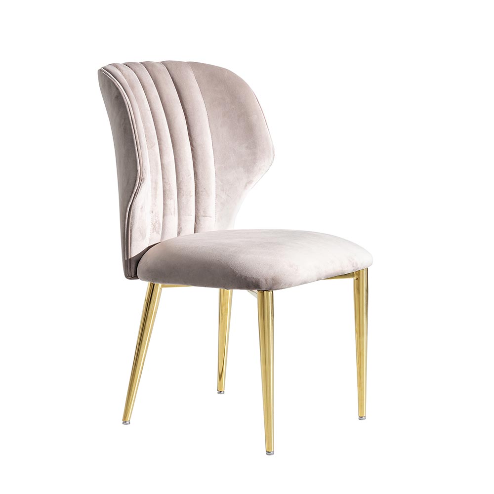 Silla de comedor sin brazos Amadea de velvet gris