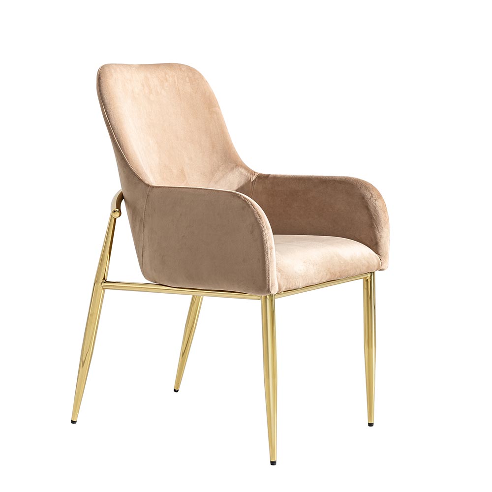 Silla de comedor con brazos Donata de velvet taupe