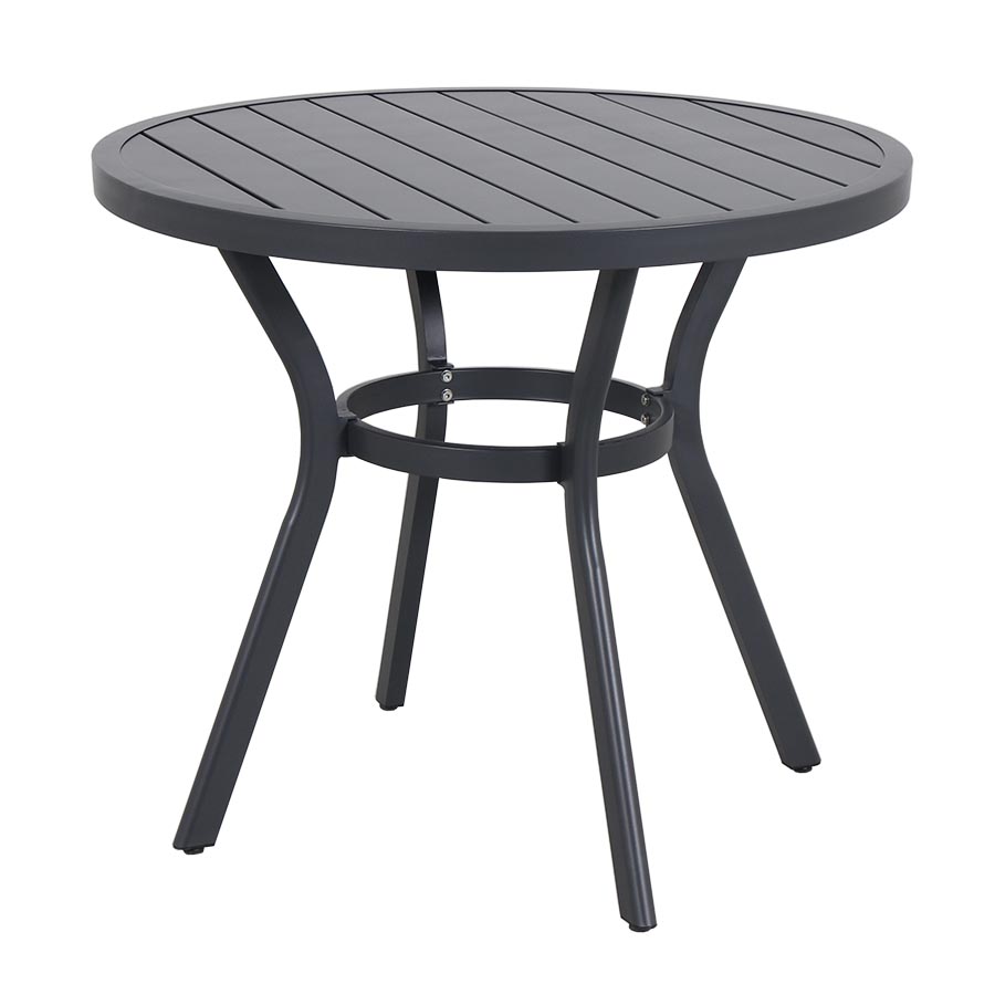 Mesa exterior redonda 90x90 de aluminio charcoal