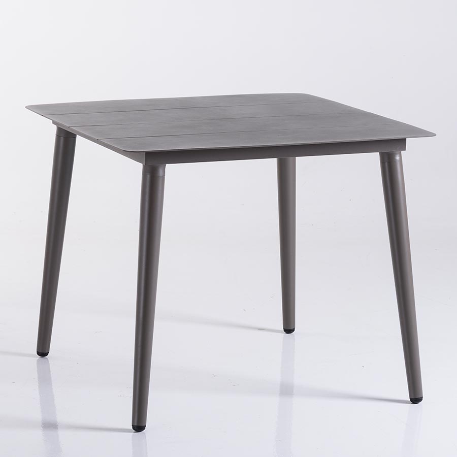 Mesa comedor cuadrada 90x90 de aluminio gris