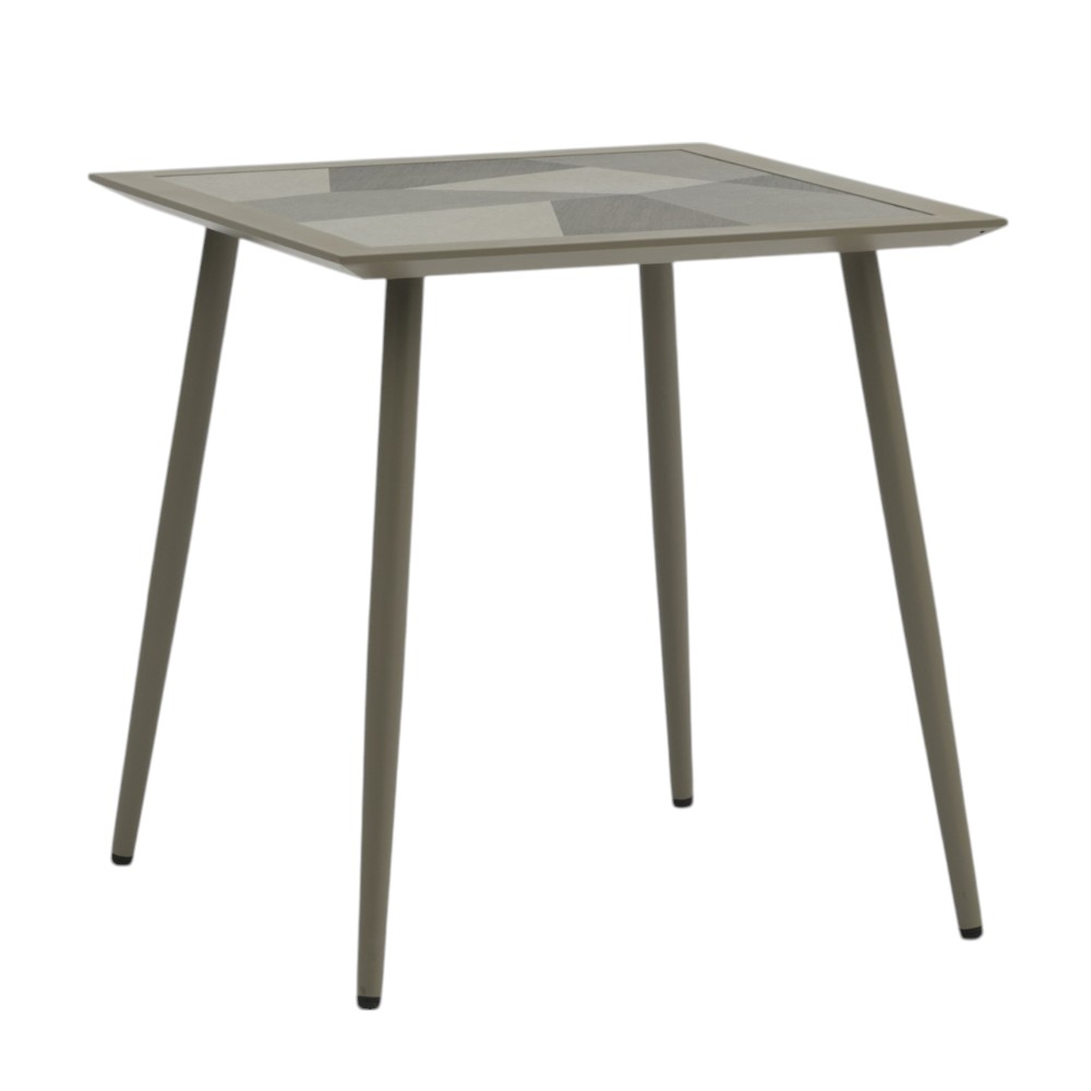 Mesa comedor cuadrada 70x70 de aluminio arena