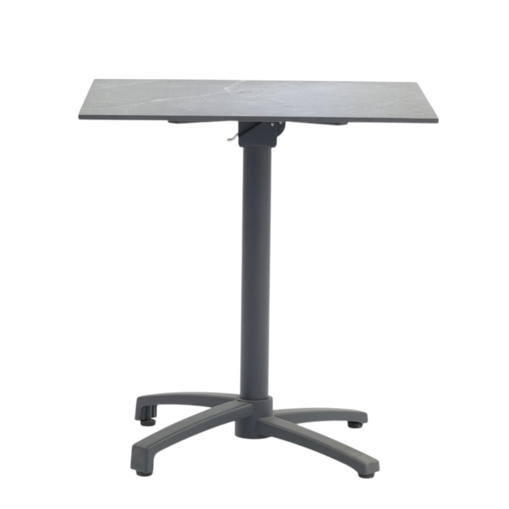 Mesa de exterior cuadrada de 4 puestos de aluminio charcoal