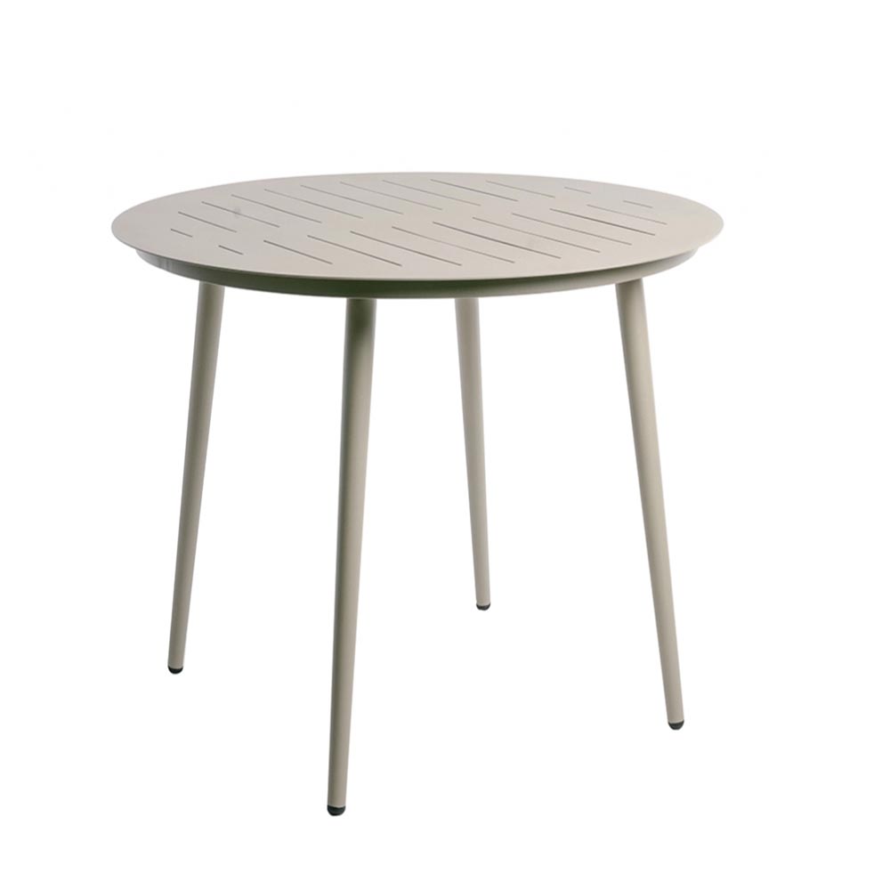 Mesa de exterior redonda 90x90 de aluminio arena