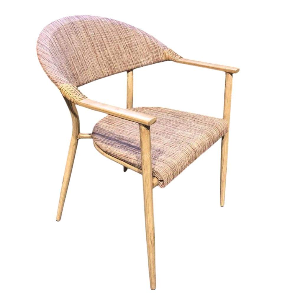 Silla de exterior con brazos Magnus de aluminio y textil