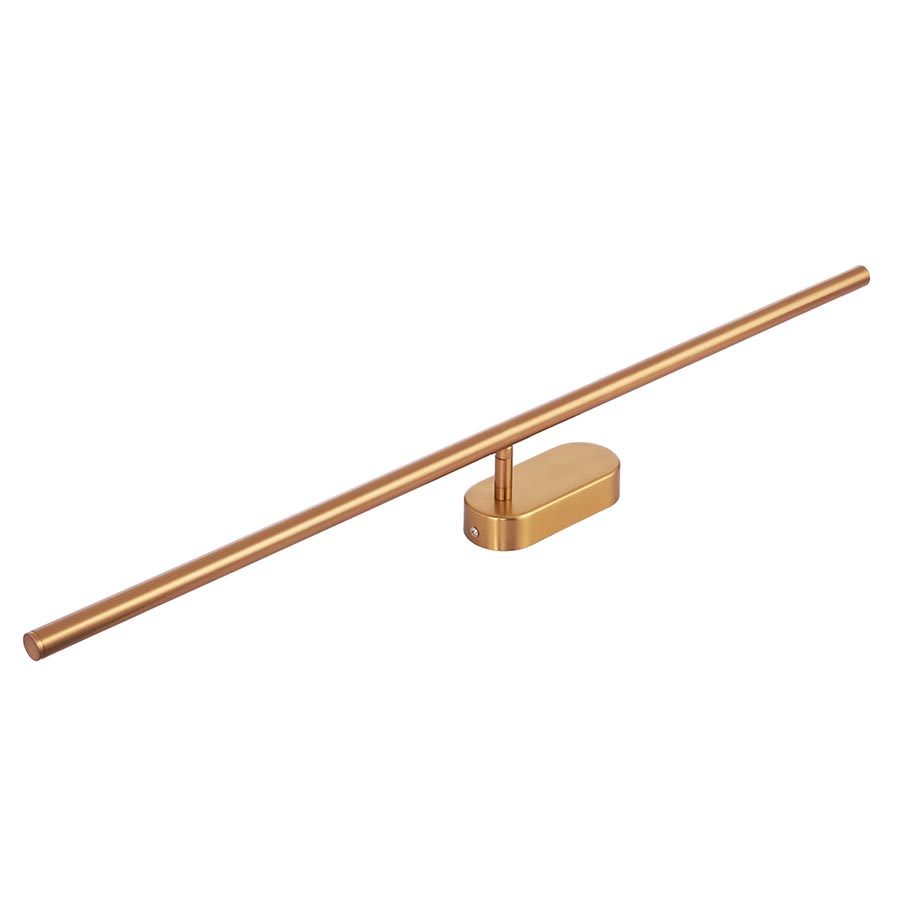 Aplique de pared led Stick dorado con luz cálida 12W