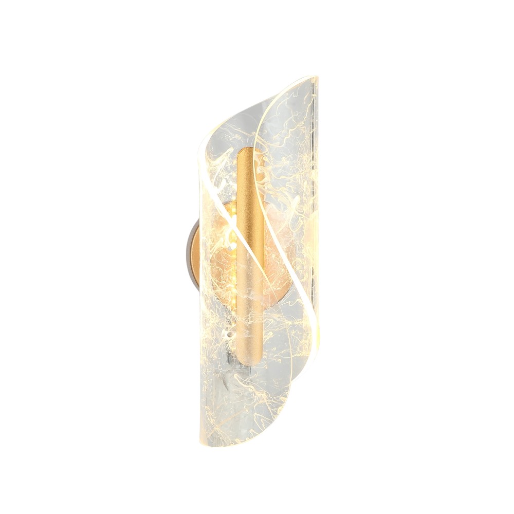 Aplique LED de pared Glisten dorado con luz cálida 5W