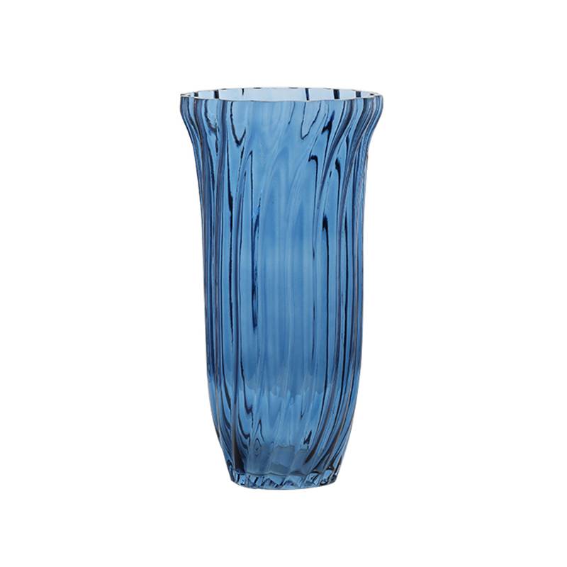 Florero de vidrio azul