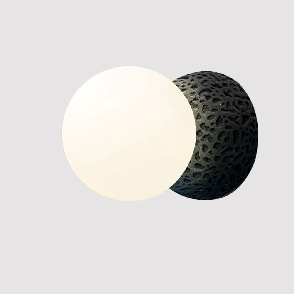 Aplique de pared G9 Round concreto negro