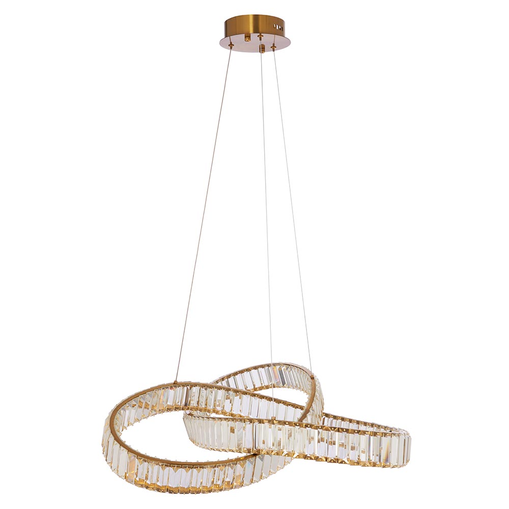 Lámpara led colgante Vanity gold de cristal luz cálida 68W