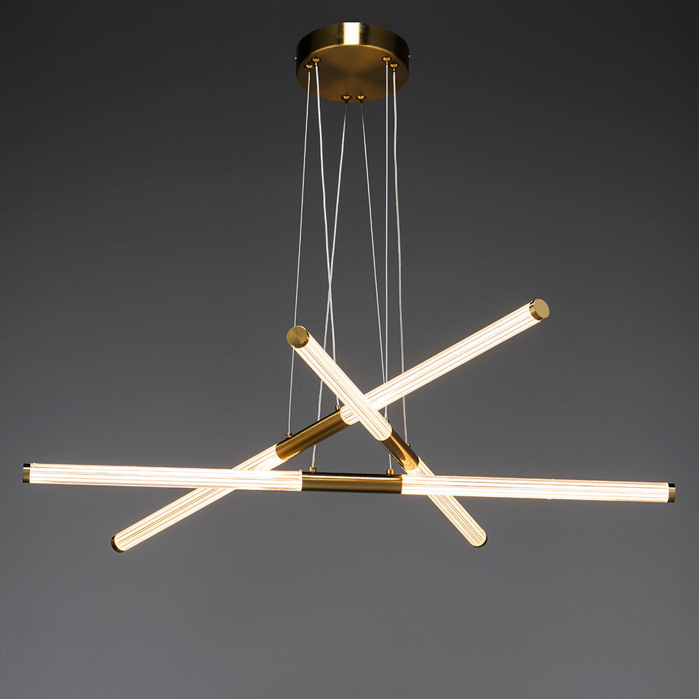 Lámpara LED colgante Aylin gold con luz cálida 25W