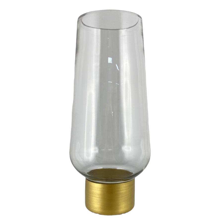 Florero Mistica II de vidrio clear/dorado 26cm
