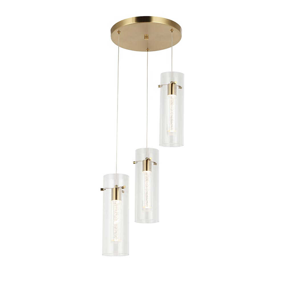 Lámpara colgante led Shimmer gold con luz cálida 17W