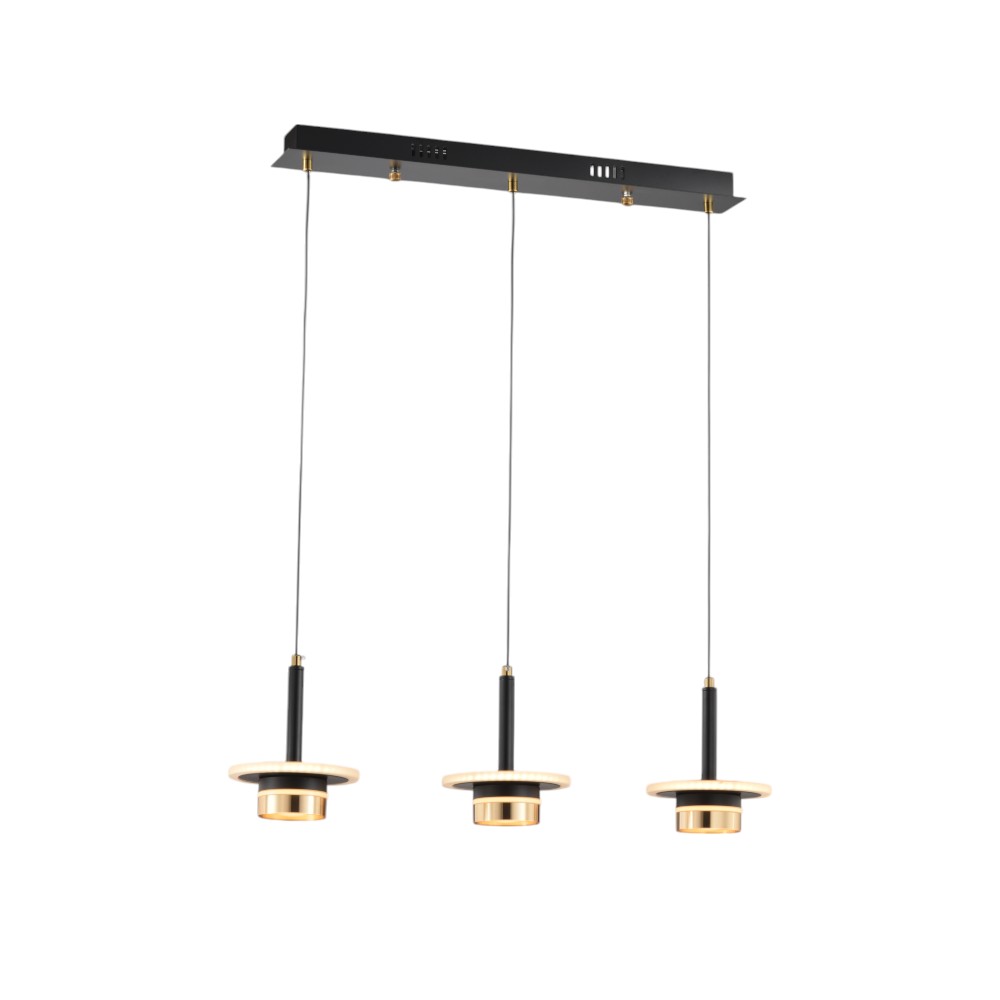 Lámpara led colgante lineal Blair black con 3CCT