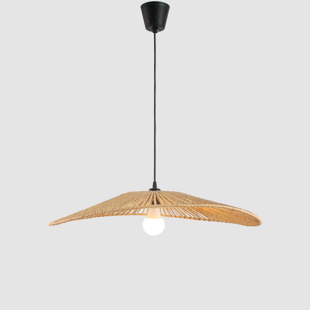Lámpara colgante E27 Aloha de fibra natural