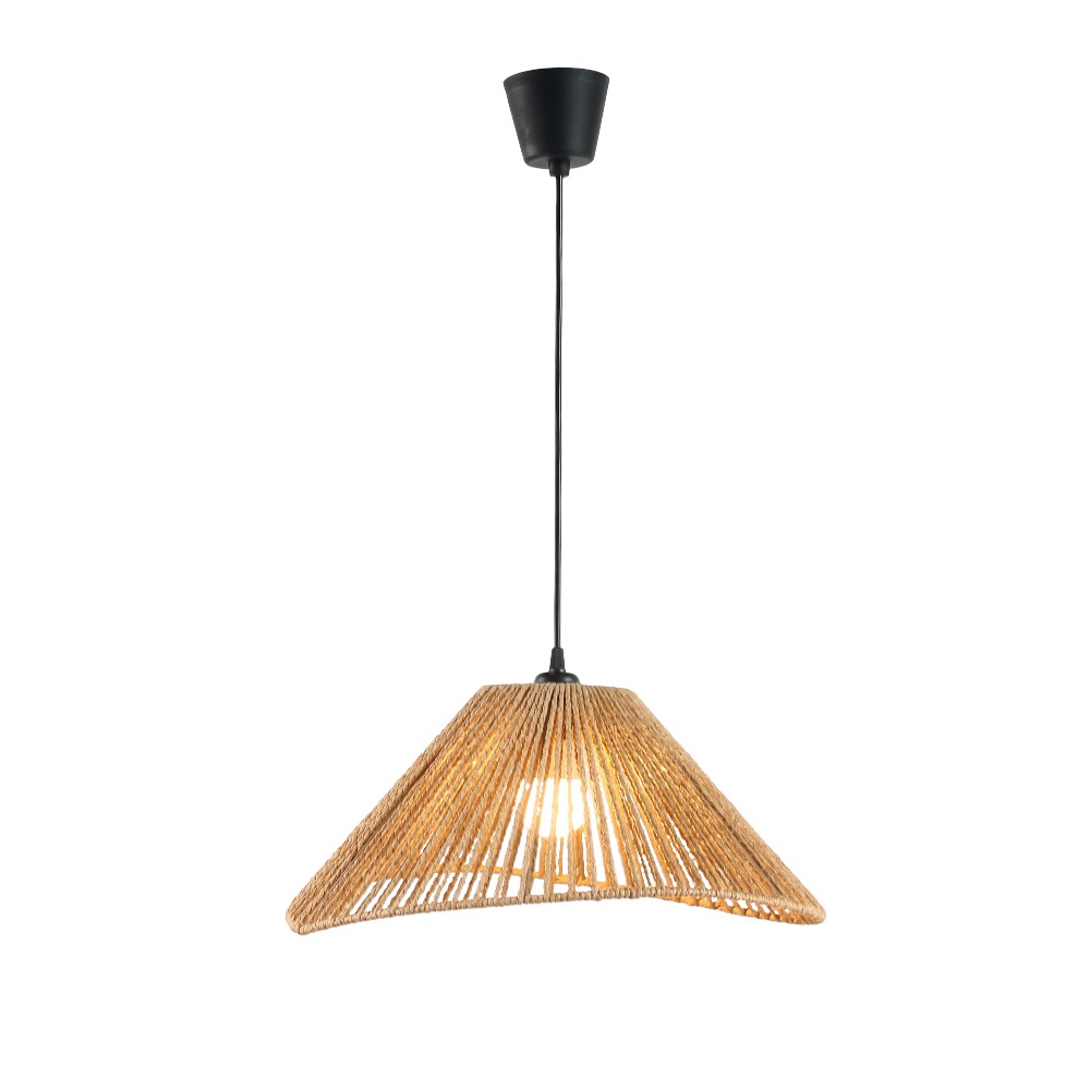 Lámpara colgante E27 Makani de fibra natural