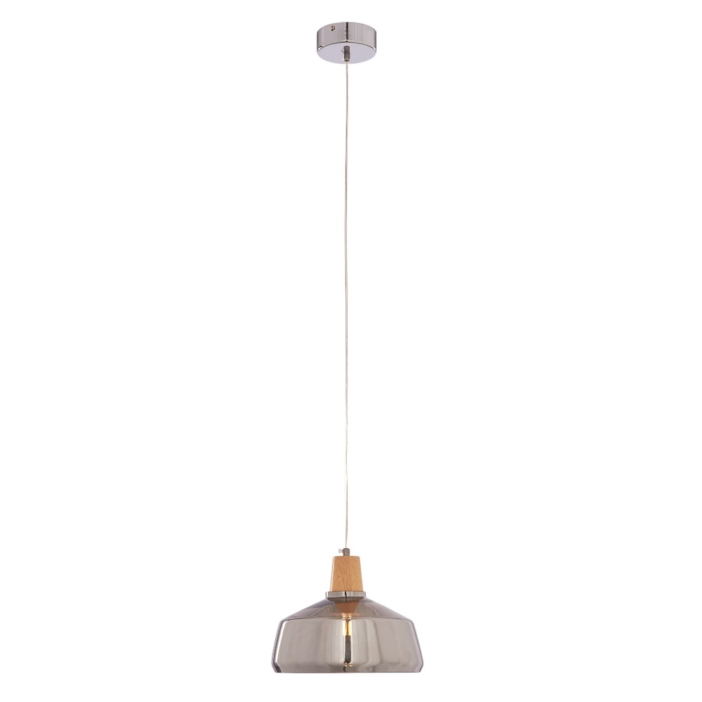 Lámpara colgante E27 Nua vidrio smoke y madera