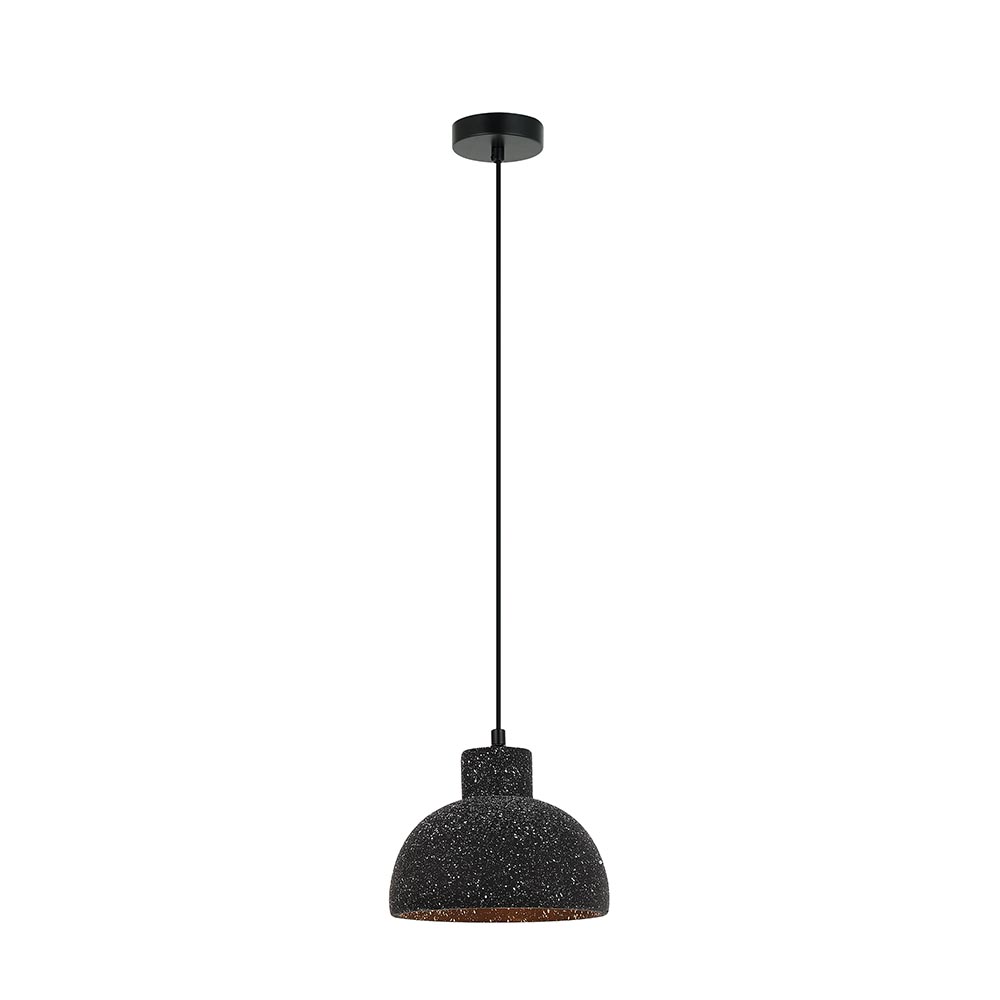 Lámpara colgante E27 Bliss de concreto negro terrazo