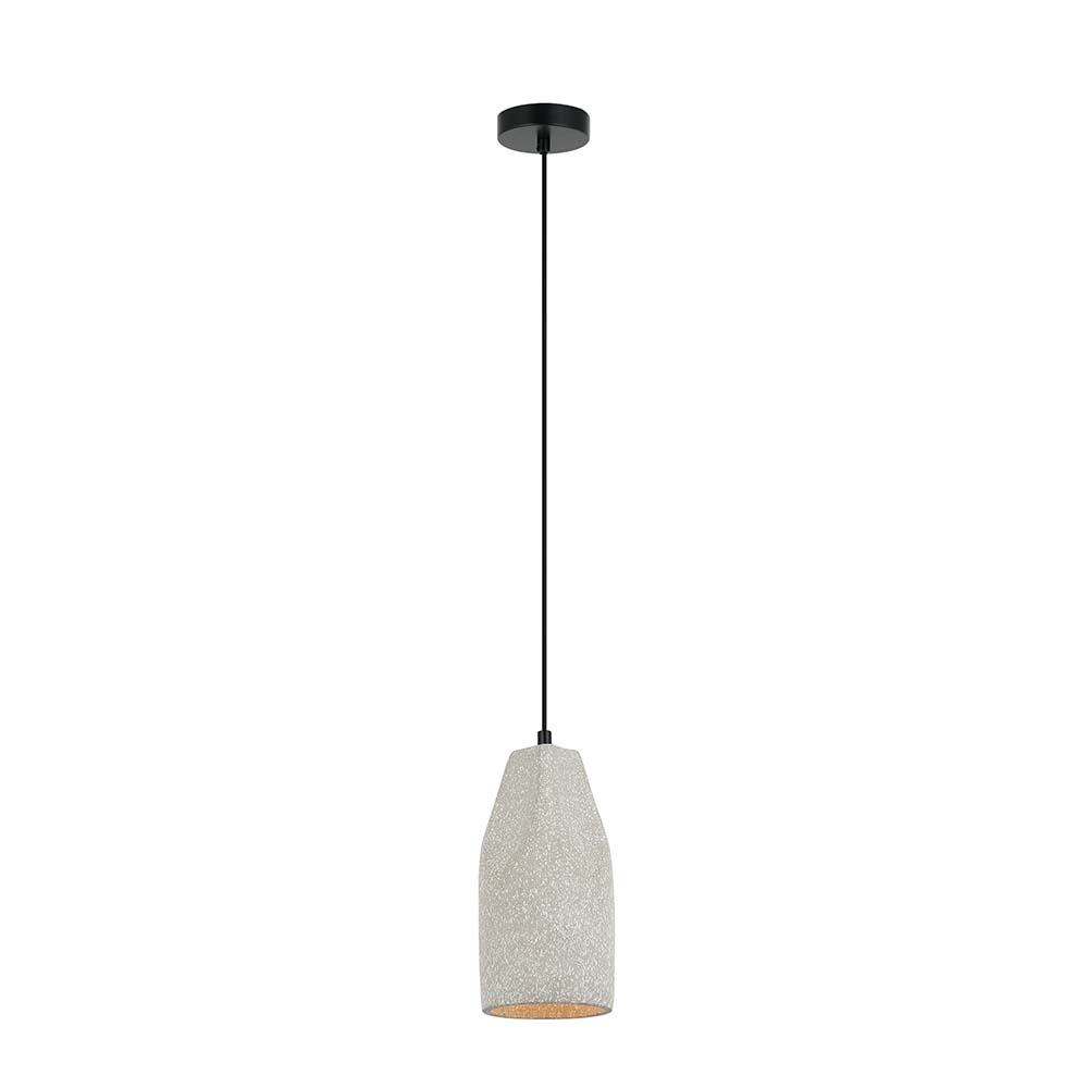 Lámpara colgante E27 Cryst de concreto gris terrazo