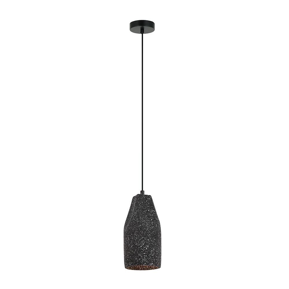 Lámpara colgante E27 Cryst concreto negro terrazo
