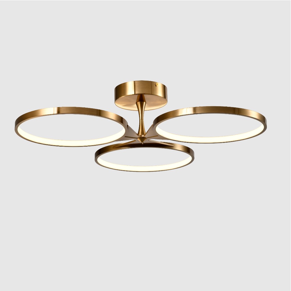 Lámpara LED de tumbado Finn gold con luz cálida 30W