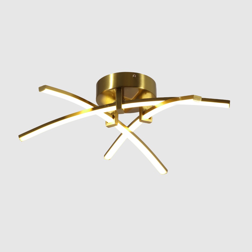 Lámpara LED de tumbado Lines gold con luz cálida 27W