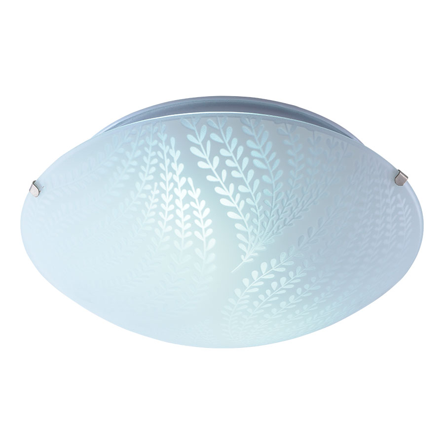 PLAFÓN CIRCULAR VIDRIO BLANCO DISEÑO RAMADA SIN BOQUILLA D:30 CM.