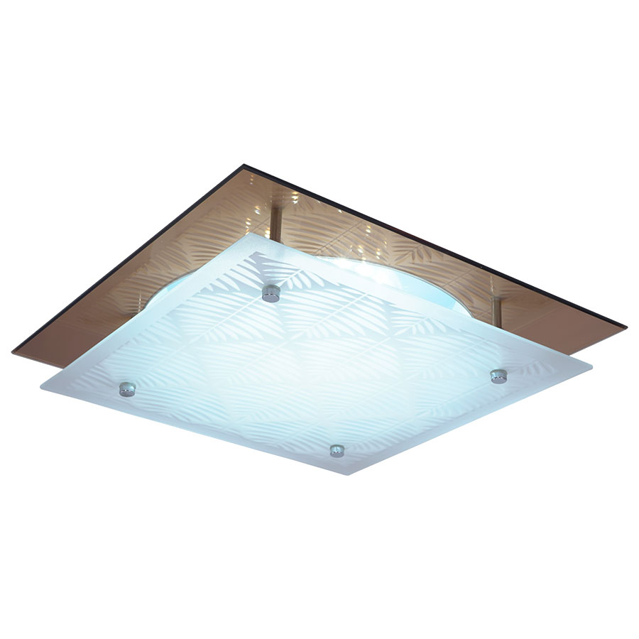 Plafón cuadrado 23cm Hojitas para módulo led