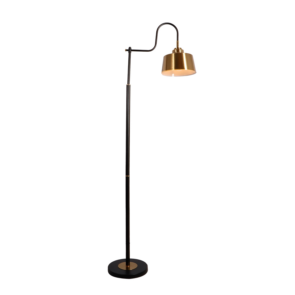 Lámpara de pedestal E27 Damon black/gold 155cm