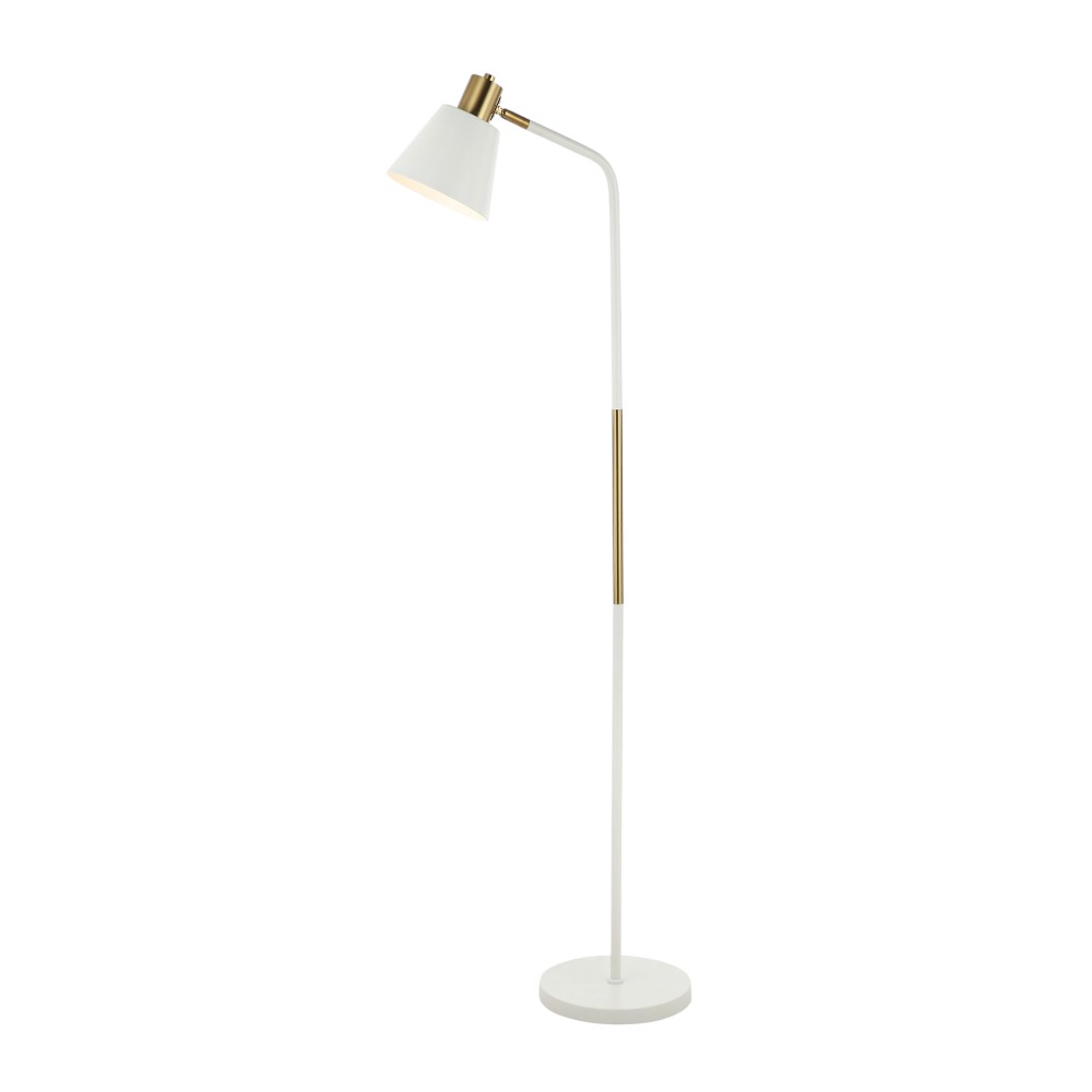 Lámpara de pedestal E27 Feid color blanco/dorado 146cm