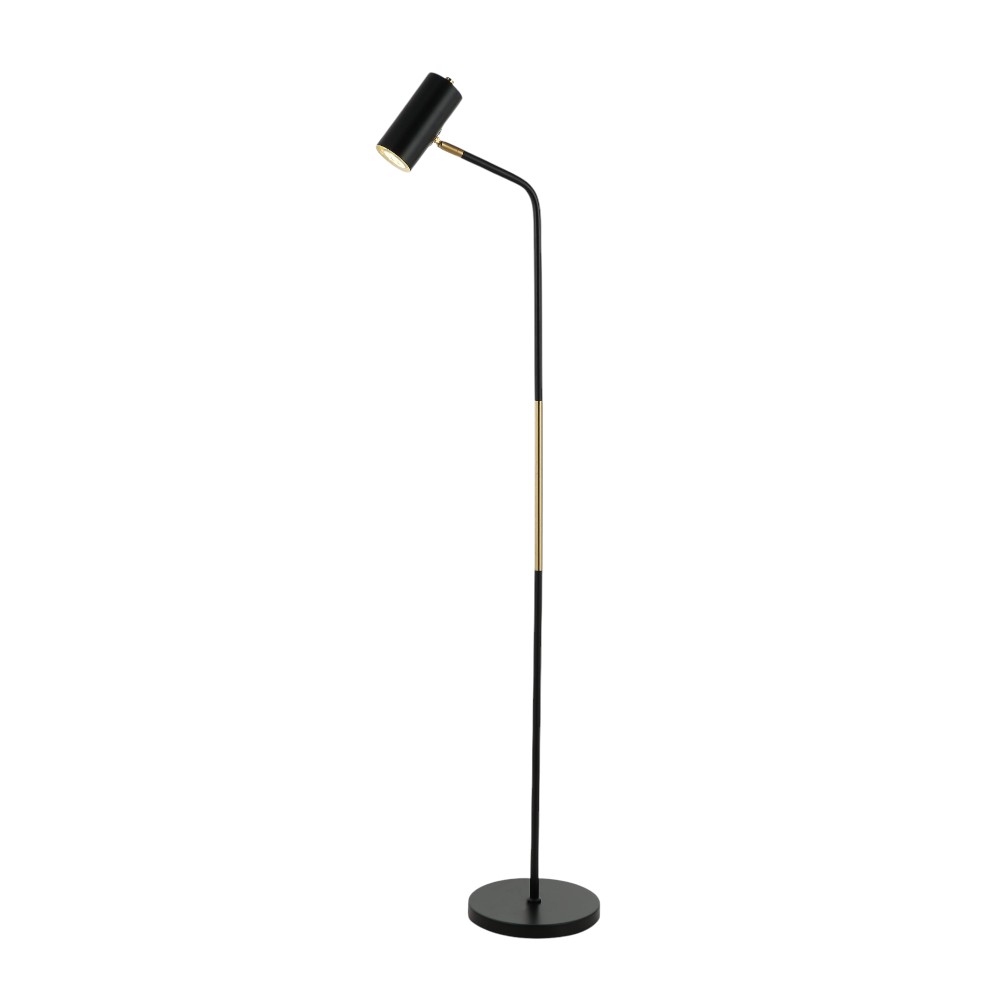 Lámpara de pedestal E27 Ela negro/dorado 152cm