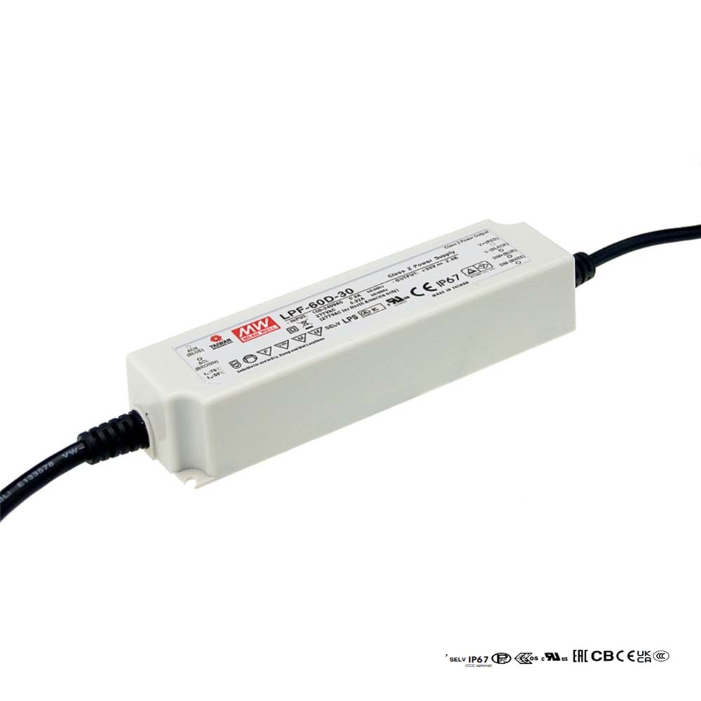 Driver Mean Well dimerizable salida 60W 24V 2.5A IP67