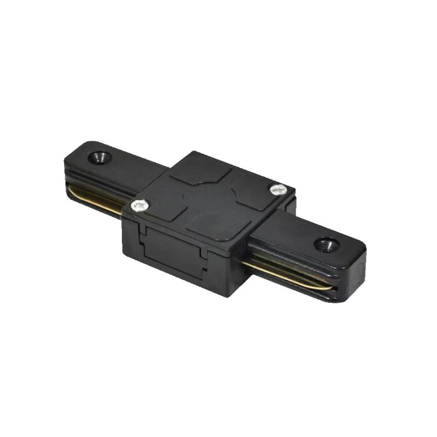 Conector intermedio negro para riel 2 lineas