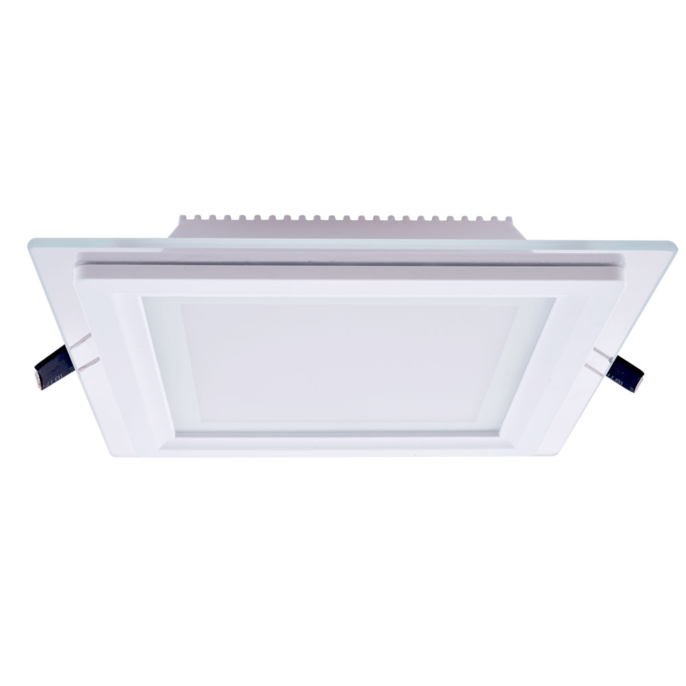 Ojo de buey con vidrio cuadrado blanco 12W 6000K 160x160mm