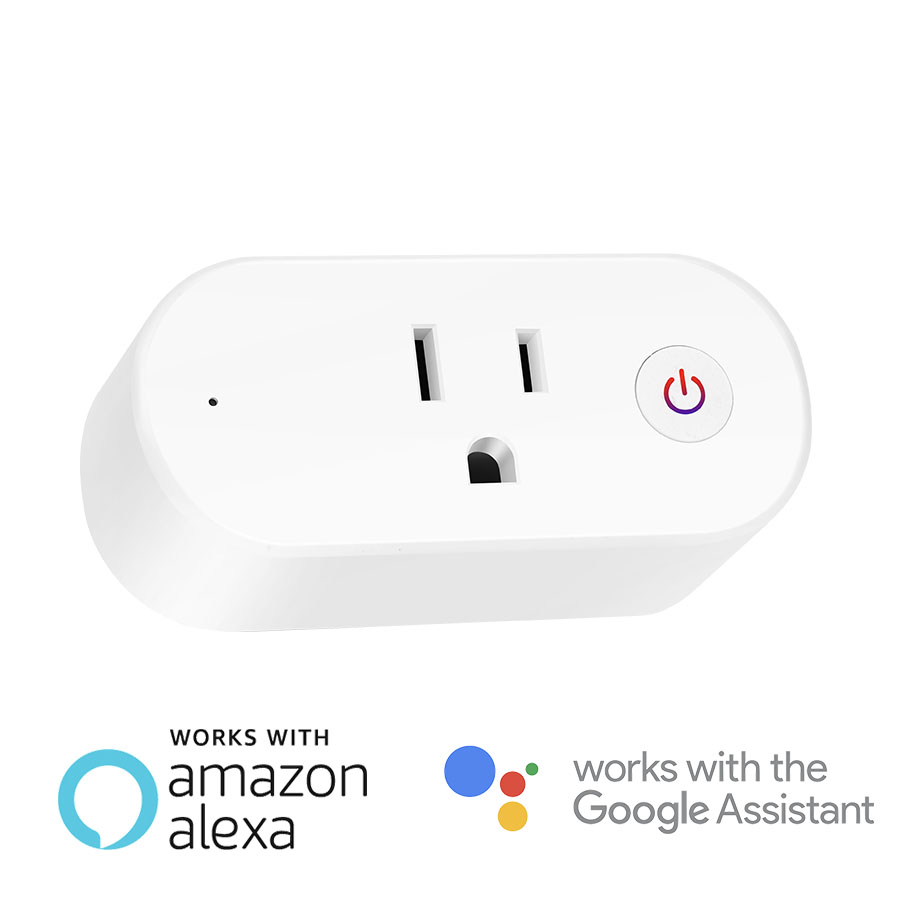 Tomacorriente WiFi simple blanco compatible c/Alexa y Google