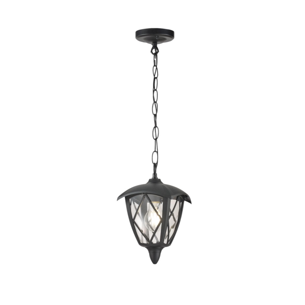 Farol colgante E27 Trixie de plástico negro IP44